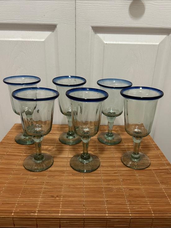 Other - Vintage Hand-blown Wine Glasses - 6